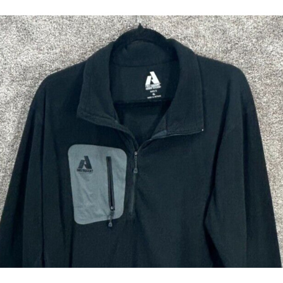 Eddie Bauer Sweater Mens XL Black Gray First Ascent Fleece 1/4 Zip Pullover - Picture 1 of 6